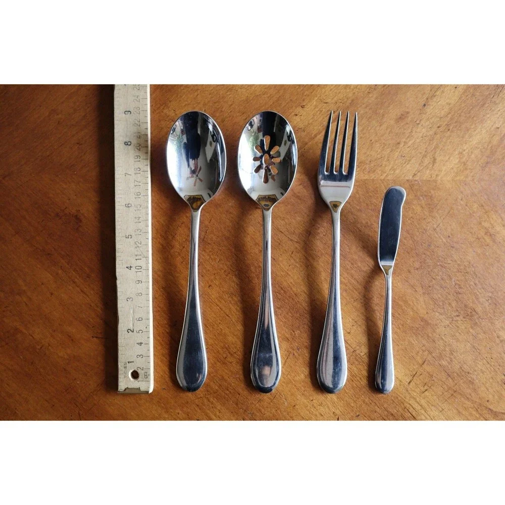 Lot Of 4 Oneida ICARUS Stainless Glossy Serving Utensil Spoons Made in Vietnam